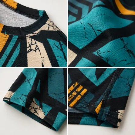 Custom Geometric Print Streetwear T-Shirt - Image 3
