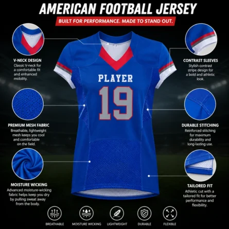 Custom American Football Mesh Jersey - Image 3