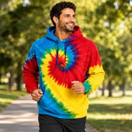 Custom Rainbow Tie-Dye Hoodie - Image 4