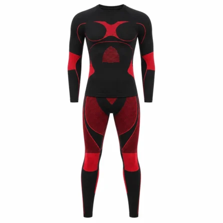 Custom Women Red & Black Seamless Base Layer Set