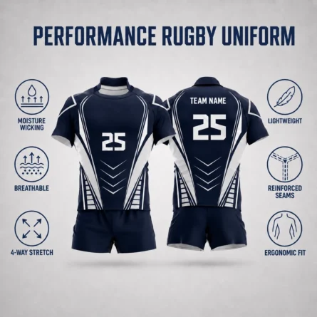 Custom Dark Navy Rugby Uniform Set - Image 4