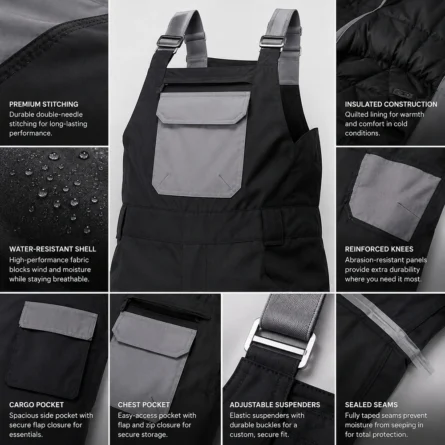 Custom Women Insulated Snow Bib - Image 4