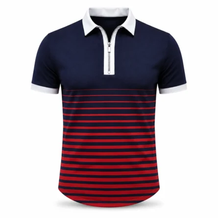 Custom Men Striped Polo Shirt