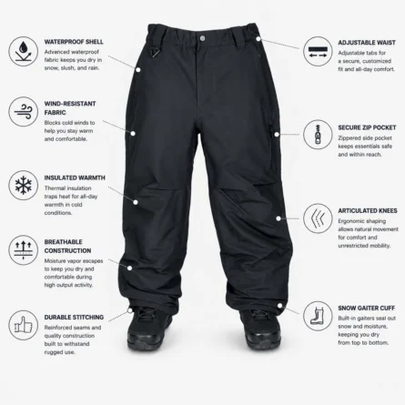 Custom Waterproof  Snow Pants - Image 3