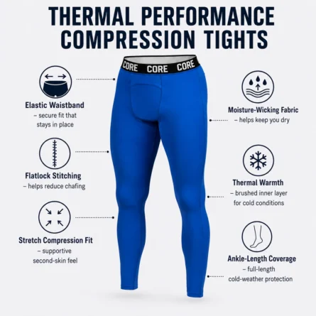 Custom Men Thermal Compression Leggings - Image 3