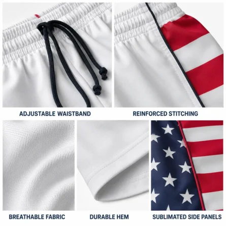 Custom USA Flag Rugby Shorts - Image 2