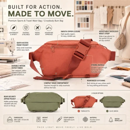 Custom Multi-Pocket Sports Waist Bag - Image 3