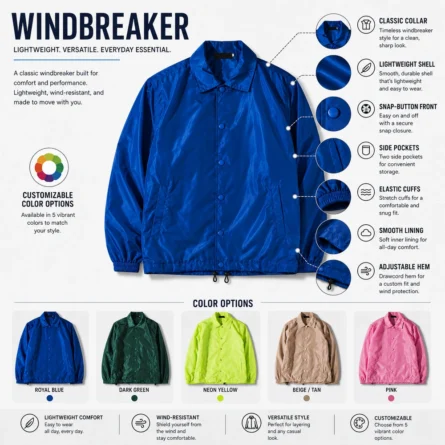 Custom Lightweight Coach Windbreaker - Image 3