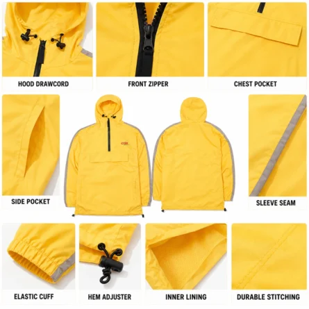 Custom Yellow Windbreaker Jacket - Image 4