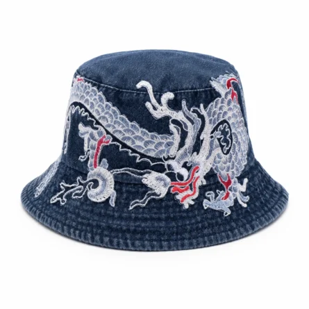 Custom Embroidered Denim Bucket Hat