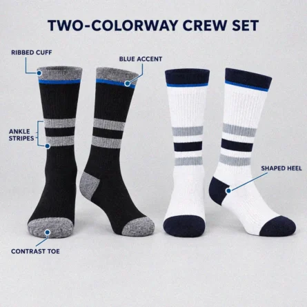Custom Unisex Striped Athletic Crew Socks - Image 4