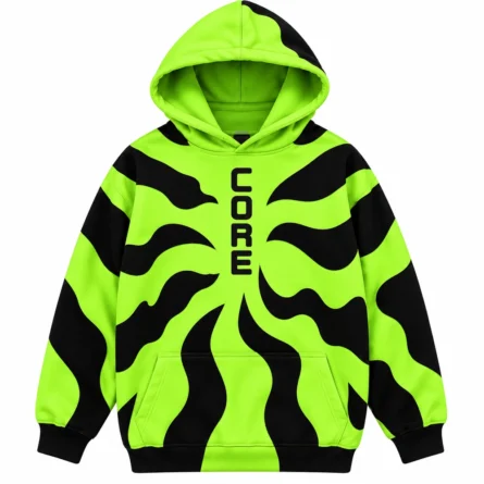 Custom CORE Neon Wave Graphic Hoodie Pullover