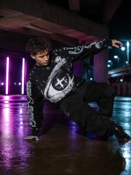 Custom Black Celestial Crewneck Sweatshirt - Image 3