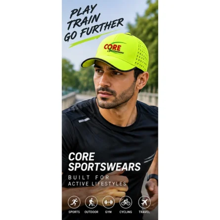 Custom Neon Yellow Performance Sports Cap - Image 4