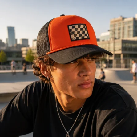 Custom Checkered Trucker Mesh Cap