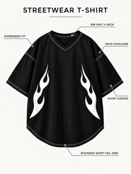 Custom Contrast stitch  Oversized T-Shirt - Image 2