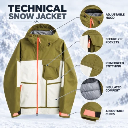 Custom Snowboarding color-block Hoodie - Image 3