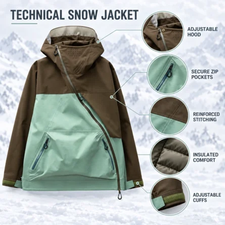 Custom Asymmetric Zippe Snow Hoodie - Image 3