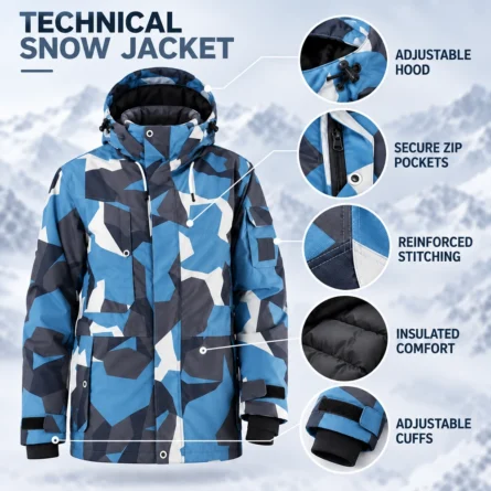 Custom Camo Insulated Snowboarding Hoodie - Image 3