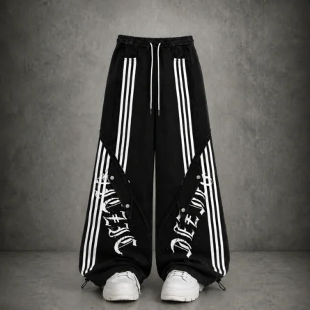 Oversized Striped Streetwear Sweatpants: