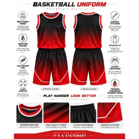 Custom Gradient Basketball Uniform Set - Image 2