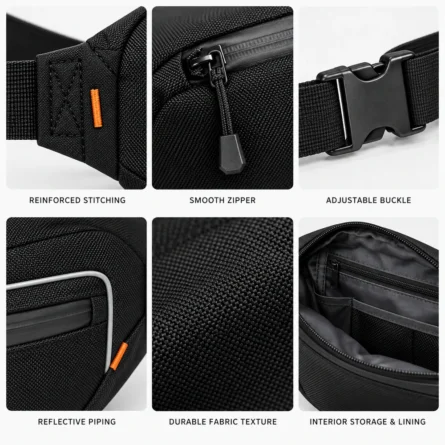 Custom Multiple Zip Pockets Fanny Bag - Image 4