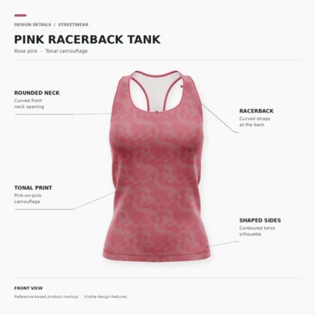 Custom Pink  Camo Mesh Tank Top - Image 3