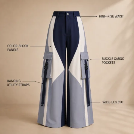 Custom Color Block Wide-Leg Bottoms - Image 3