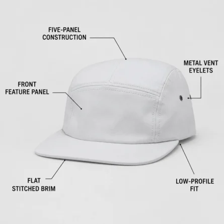 Custom White 5-Panel Streetwear Cap - Image 4