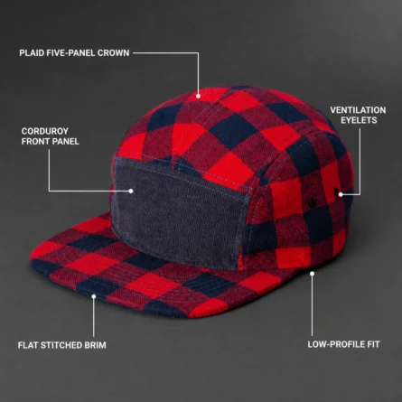Custom Urban Plaid 5-Panel Cap - Image 3