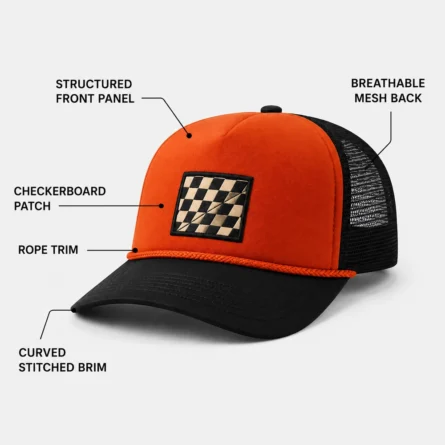 Custom Checkered Trucker Mesh Cap - Image 3