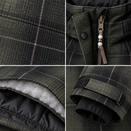 Custom Plaid Insulated Snowboarding Hoodie - Image 4