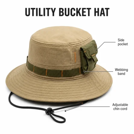 Custom Bucket Hat With Utility Pocket - Image 4