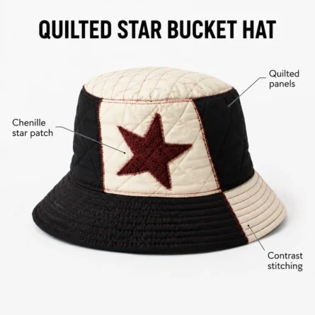 Custom Quilted Patchwork Bucket Hat - Image 4