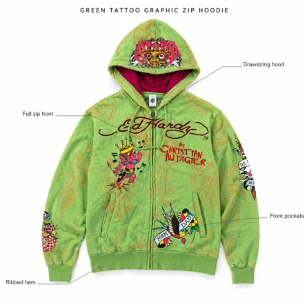 Custom Vintage Tattoo Zip-Up Hoodie - Image 3