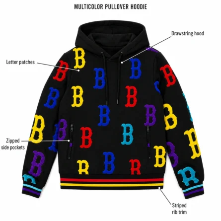 Custom Letter Patch Pullover  Hoodie - Image 3