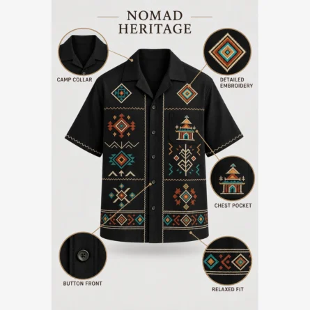 Custom Embroidered Camp-Collar Premium Shirt - Image 2