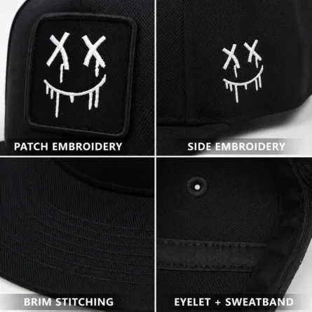 Custom Embroidered Flat-Brim Hip-Hop Cap - Image 2