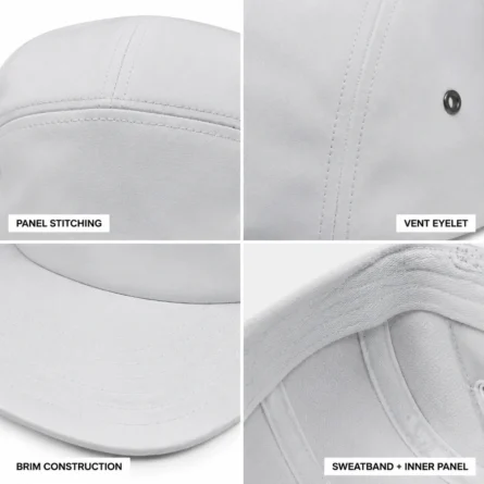 Custom White 5-Panel Streetwear Cap - Image 2