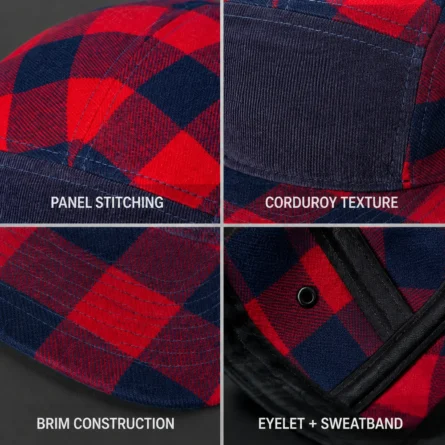 Custom Urban Plaid 5-Panel Cap - Image 4