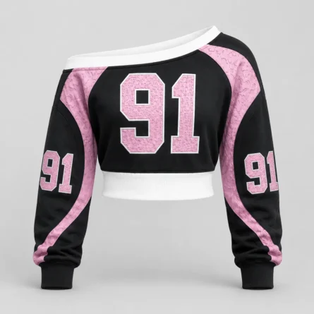 Custom Off-Shoulder Crop Sweatshirt