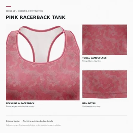 Custom Pink  Camo Mesh Tank Top - Image 4