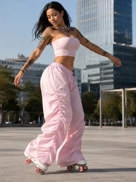 Custom Cloud Drape Pink Pants