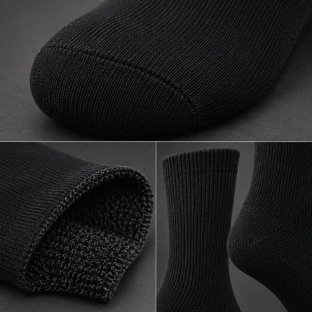 Custom Classic Black Ribbed Crew Socks - Image 3
