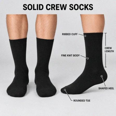 Custom Classic Black Ribbed Crew Socks - Image 2