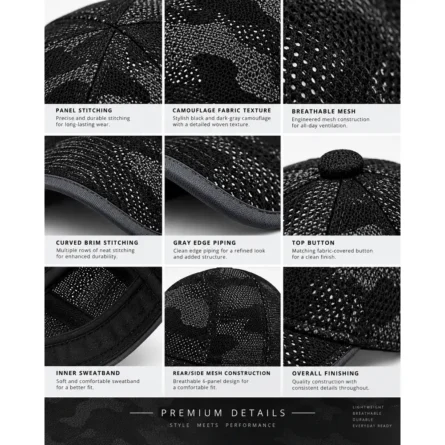 Custom Black Camouflage Mesh Cap - Image 3