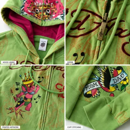 Custom Vintage Tattoo Zip-Up Hoodie - Image 2