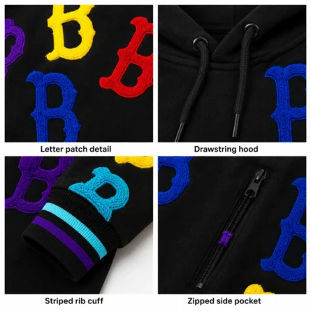 Custom Letter Patch Pullover  Hoodie - Image 2