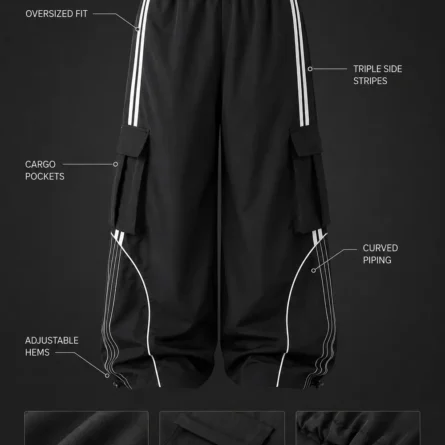 Custom Stripe Oversized Sweatpants - Image 3