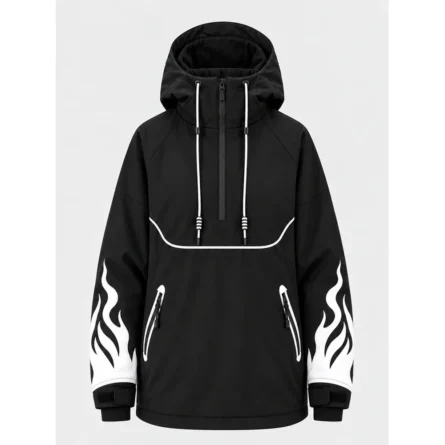 Custom Long Flame Snowboard Hoodie - Image 4